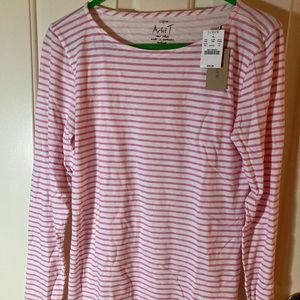 J.Crew Artist T long sleeve pink stripe shirt